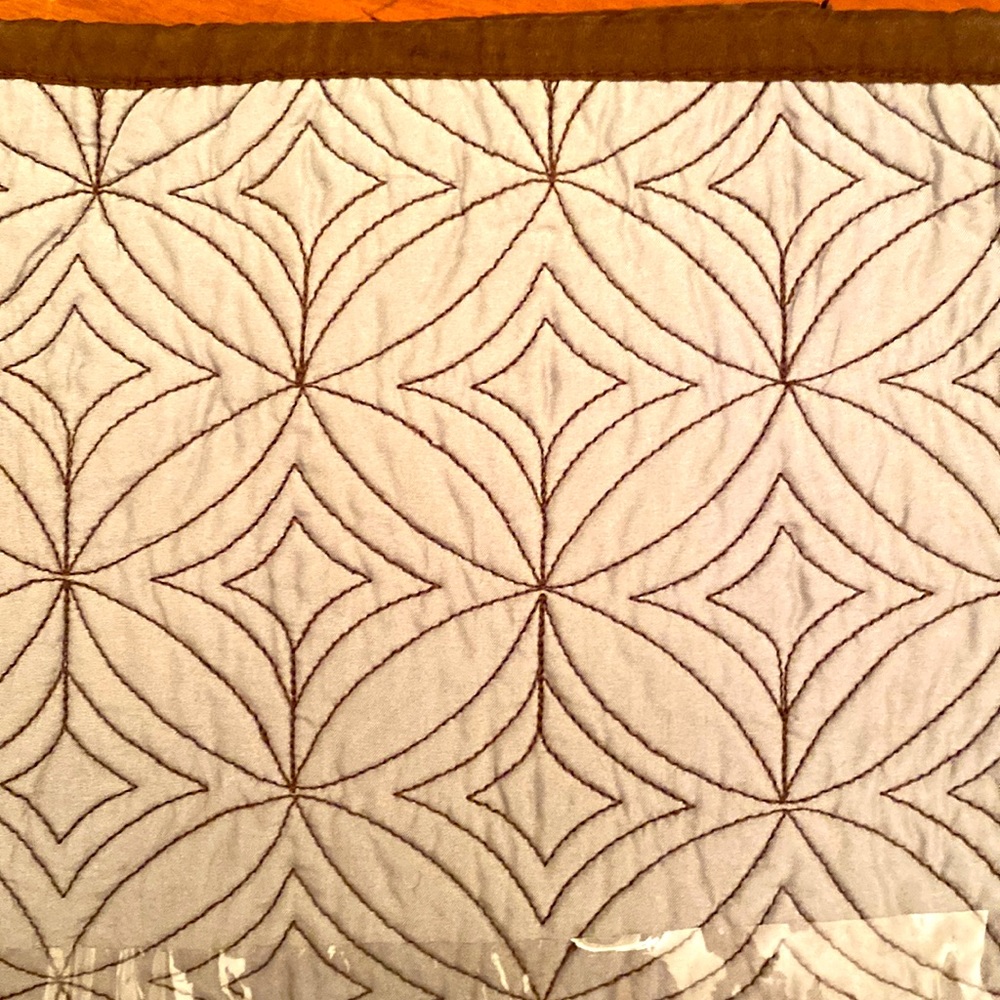 Restoration hardware quilted silk bedding two standard pillow shams